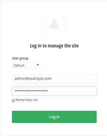 Login with User Groups dropdown