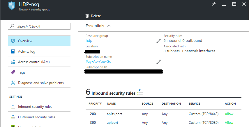 Inbound Security Rules for Configuring Azure Inbound Security Rules for Configuring Azure
