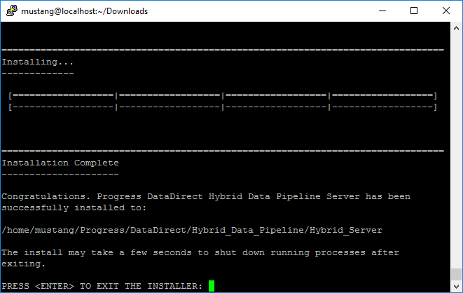 Installation Complete Installation Complete
