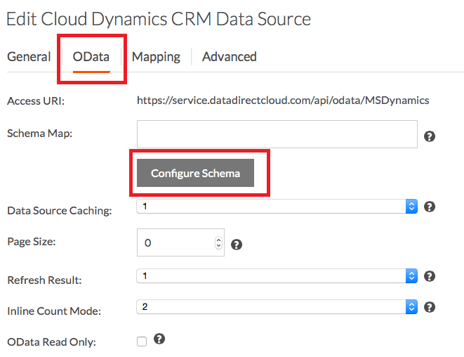 OData Configure Schema OData Configure Schema