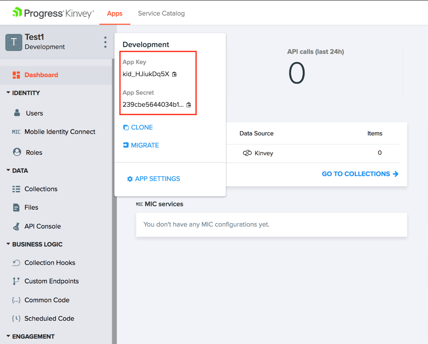 App Key App Secret Kinvey Console App Key App Secret Kinvey Console