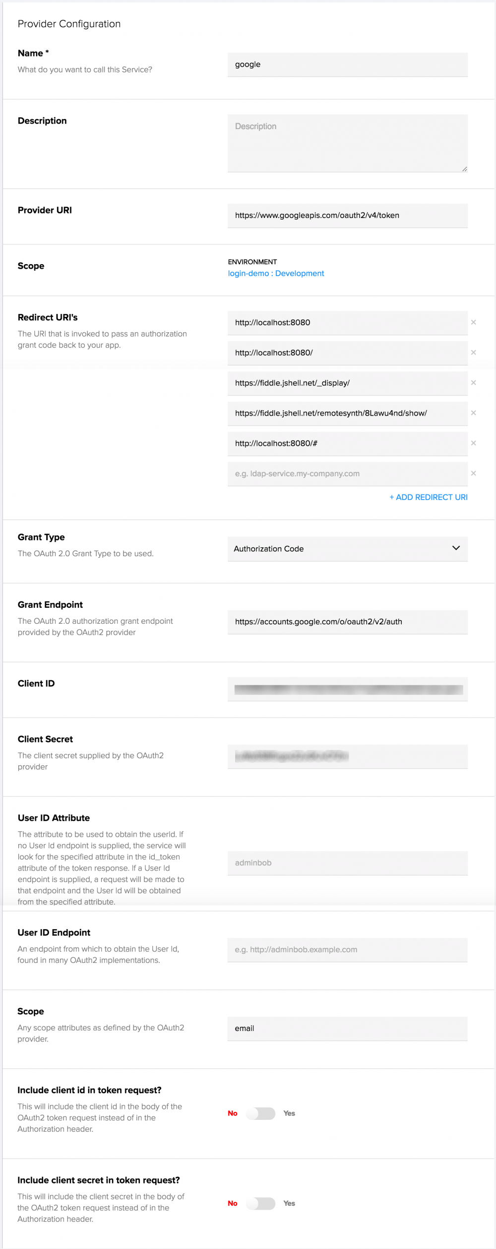 kinvey-google-settings kinvey-google-settings