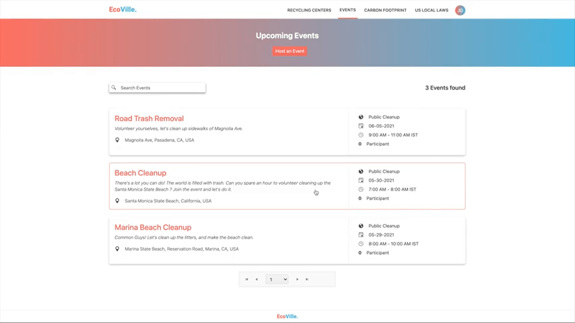 EcoVille shows an event for beach cleanup EcoVille shows an event for beach cleanup