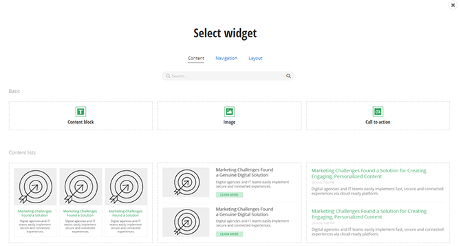ASP.NET Core Content Widgets ASP.NET Core Content Widgets