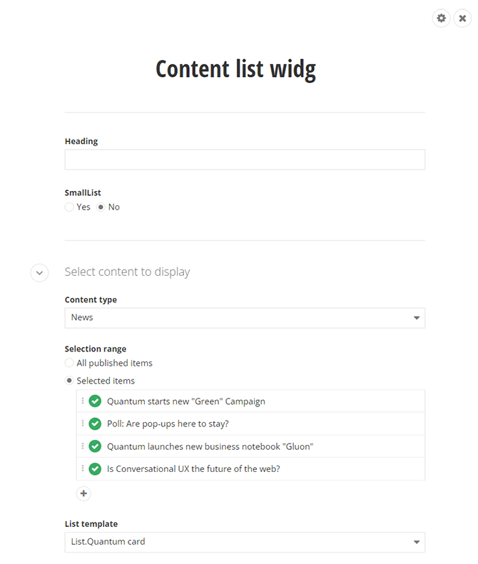 ASP.NET Core Content List Widget ASP.NET Core Content List Widget