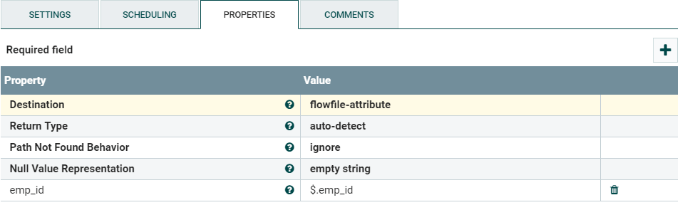 EvaluateJsonPath Processor Properties