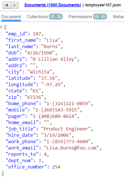 Relational rows converted to documents in Query Console