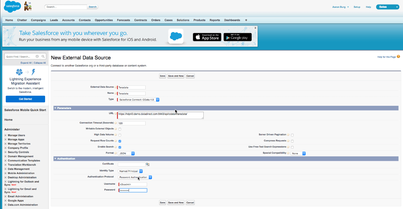 Salesforce Connect OData Salesforce Connect OData