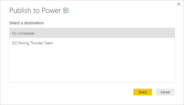Publish to PowerBI Publish to PowerBI