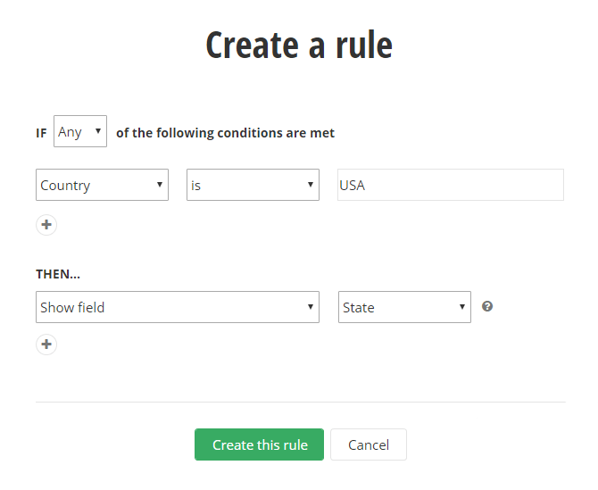 forms-rule-based Conditional multi-page form rules