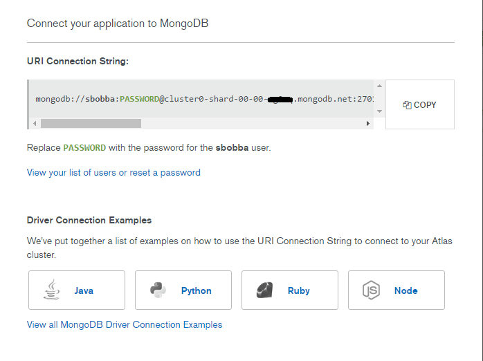 Hostnames for all the instances in your MongoDB cluster Hostnames for all the instances in your MongoDB cluster