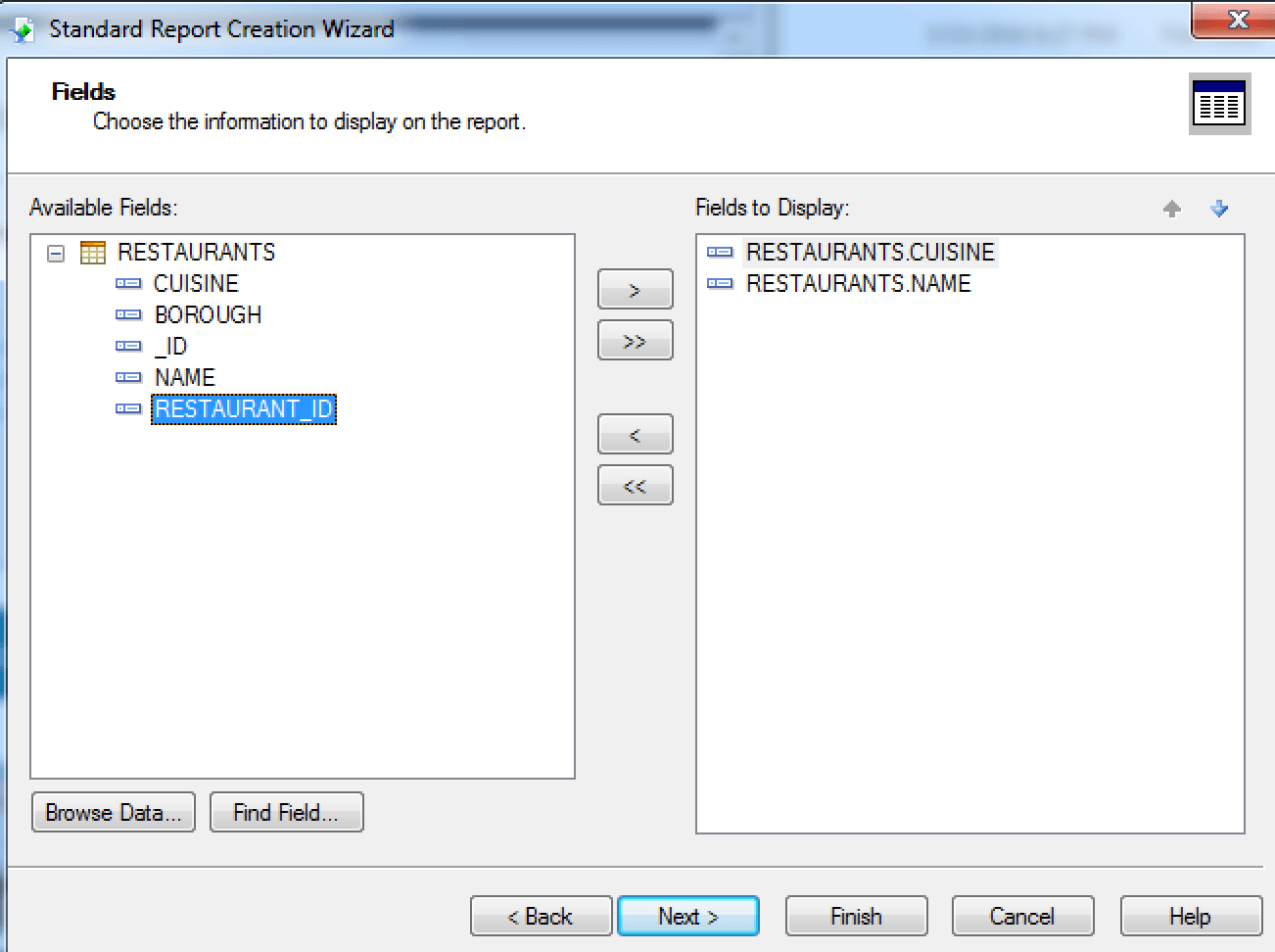 Select Fields Select Fields