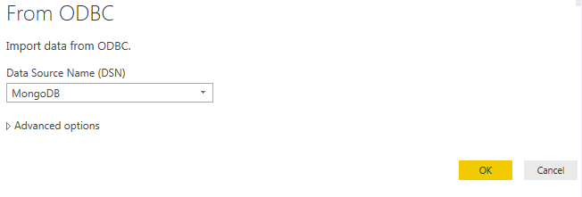 Select ‘Get Data’ - Other - ODBC and Click Connect Select ‘Get Data’ - Other - ODBC and Click Connect