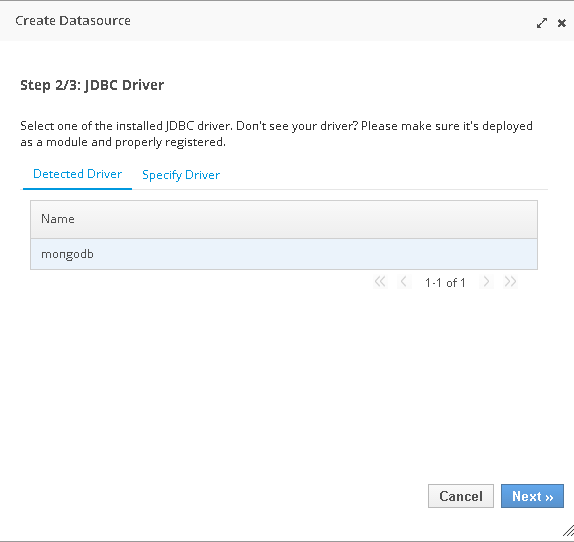 Select mongodb driver that is detected Select mongodb driver that is detected