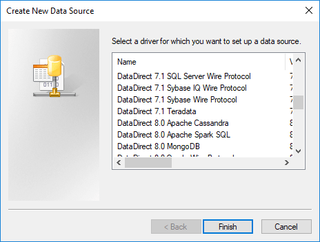 Check ODBC Administrator Check ODBC Administrator