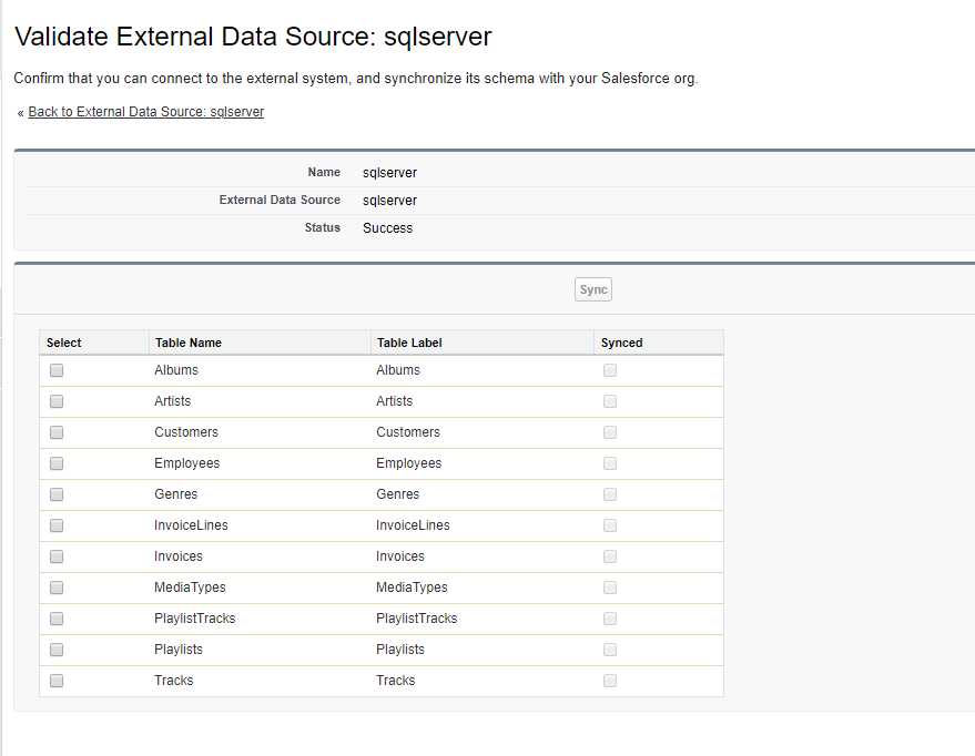 Sync tables Sync Tables
