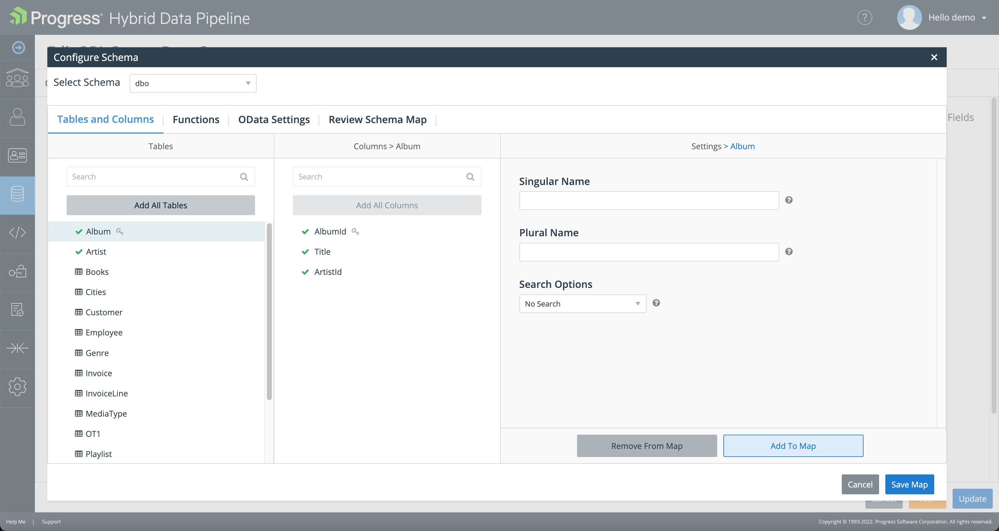 select tables select tables