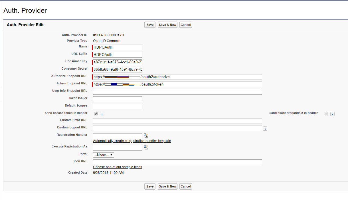 Auth Provider config Auth Provider config
