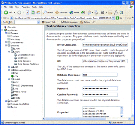 Refer to the DataDirect Connect for JDBC User's Guide and Reference for a list of properties that may be specified for the SQL Server driver.